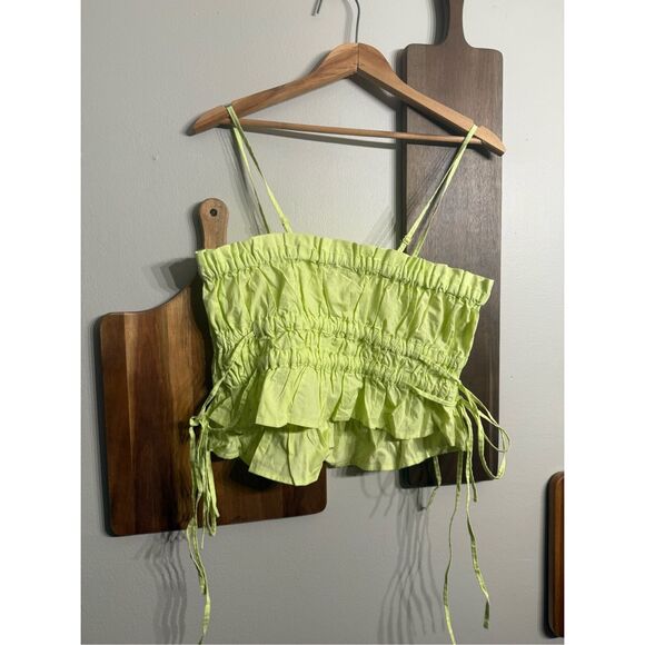 Free People Light Green Oversized Gabby Sleeveless Tube Cropped Tank Top Size XS - Picture 2 of 4
